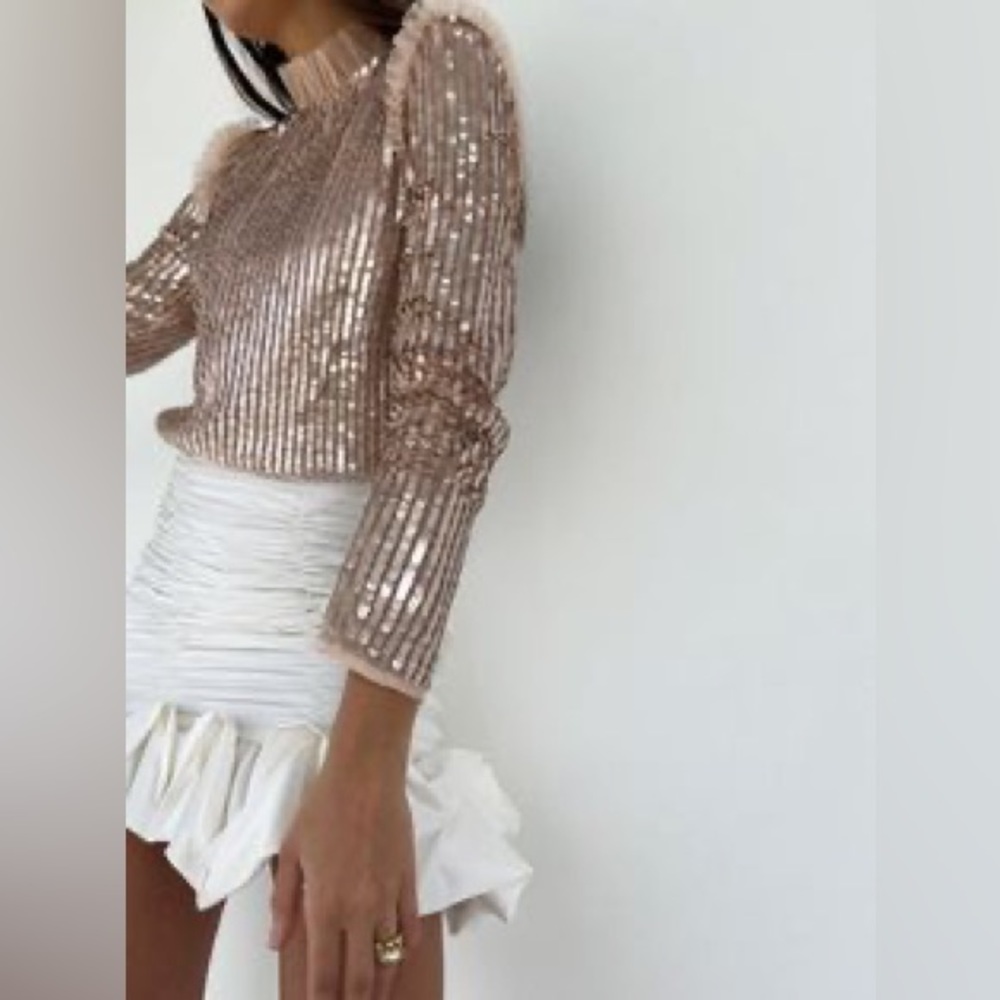 Sequin Embellished Pink Top